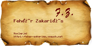 Fehér Zakariás névjegykártya